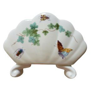 Vintage Original Bohemia Hand Painted Floral Napkin Holder